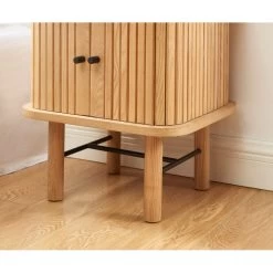 Table De Chevet ERNEST Frêne Portes Tambour -Meuble Déco Soldes table de chevet ernest 2 portes coulissantes 2 niches bois l45cm 2