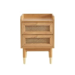 Table De Chevet LEON Placage Chêne Et Cannage Rotin 2 Tiroirs 14 Table De Chevet LEON Placage Chêne Et Cannage Rotin 2 Tiroirs -Meuble Déco Soldes table de chevet leon placage chene et cannage rotin 2 tiroirs 5