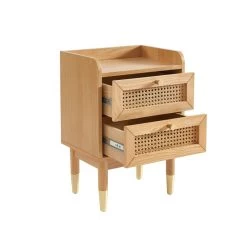 Table De Chevet LEON Placage Chêne Et Cannage Rotin 2 Tiroirs 16 Table De Chevet LEON Placage Chêne Et Cannage Rotin 2 Tiroirs -Meuble Déco Soldes table de chevet leon placage chene et cannage rotin 2 tiroirs 7