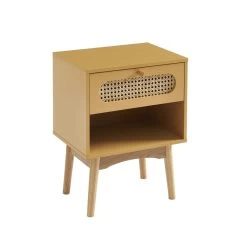 Table De Chevet SIXTINE Jaune Safran Et Cannage Rotin 11 Table De Chevet SIXTINE Jaune Safran Et Cannage Rotin -Meuble Déco Soldes table de chevet sixtine jaune safran et cannage rotin 3