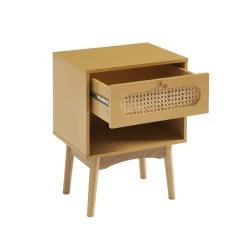 Table De Chevet SIXTINE Jaune Safran Et Cannage Rotin 12 Table De Chevet SIXTINE Jaune Safran Et Cannage Rotin -Meuble Déco Soldes table de chevet sixtine jaune safran et cannage rotin 4