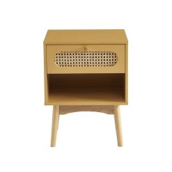 Table De Chevet SIXTINE Jaune Safran Et Cannage Rotin 13 Table De Chevet SIXTINE Jaune Safran Et Cannage Rotin -Meuble Déco Soldes table de chevet sixtine jaune safran et cannage rotin 5