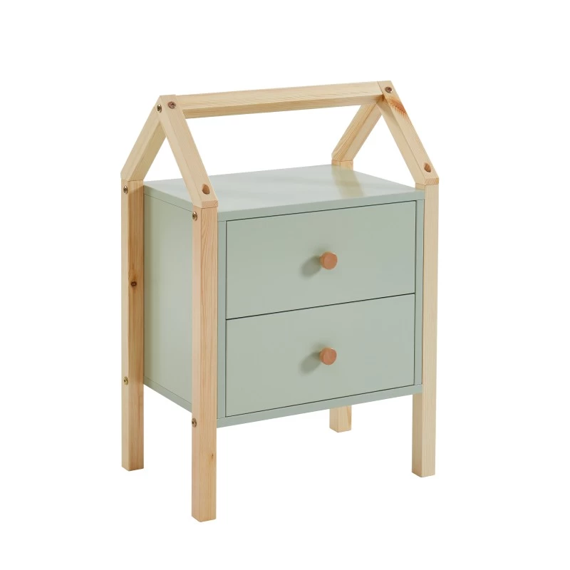 Table De Chevet TINY Vert 2 Tiroirs 5 Table De Chevet TINY Vert 2 Tiroirs – Image 5