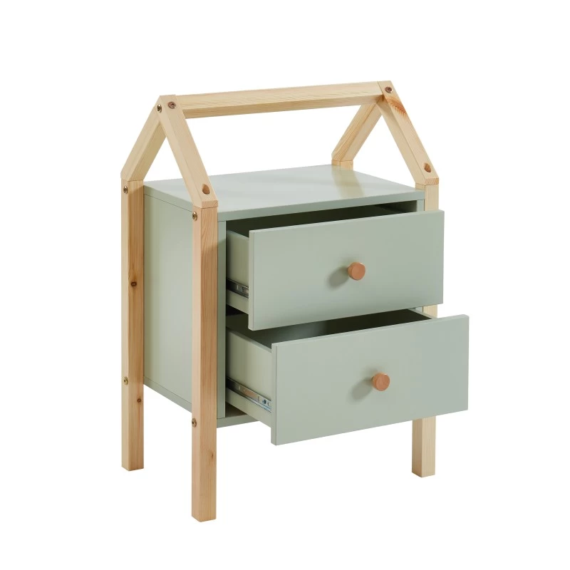 Table De Chevet TINY Vert 2 Tiroirs 6 Table De Chevet TINY Vert 2 Tiroirs – Image 6