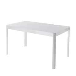 Table à Manger DAVIA Laqué Blanc Brillant 140cm 9 Table à Manger DAVIA Laqué Blanc Brillant 140cm -Meuble Déco Soldes table de sejour davia laque blanc brillant l140cm 3
