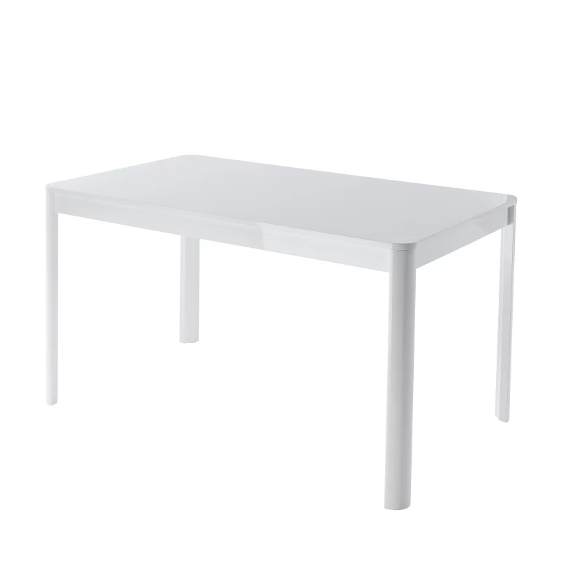 Table à Manger DAVIA Laqué Blanc Brillant 140cm 4 Table à Manger DAVIA Laqué Blanc Brillant 140cm – Image 4