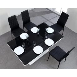 Table De Séjour LUCIA Laqué Blanc Brillant 150cm 8 Table De Séjour LUCIA Laqué Blanc Brillant 150cm -Meuble Déco Soldes table de sejour lucia laque blanc brillant 150cm 1