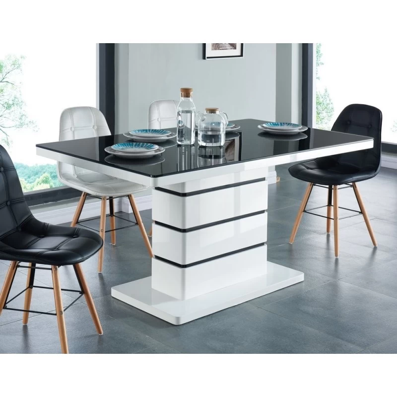 Table De Séjour LUCIA Laqué Blanc Brillant 150cm 1 Table De Séjour LUCIA Laqué Blanc Brillant 150cm