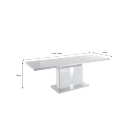 Table Extensible JADE Laqué Blanc Brillant 160 à 220cm 9 Table Extensible JADE Laqué Blanc Brillant 160 à 220cm -Meuble Déco Soldes table extensible jade laque blanc brillant l160 220cm 4