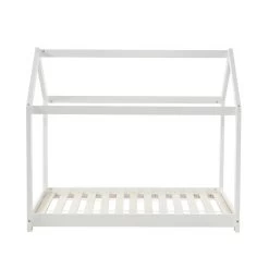 Lit Enfant Cabane TINY Pin Blanc 70x140 Sommier Inclus -Meuble Déco Soldes tiny70140bl lit cabane blanc 2