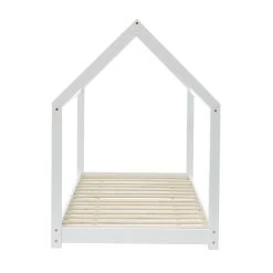 Lit Enfant Cabane TINY Pin Blanc 90x190 Sommier Inclus -Meuble Déco Soldes tiny90190bl lit cabane blanc 4