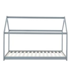 Lit Enfant Cabane TINY Pin Gris 90x190 Sommier Inclus -Meuble Déco Soldes tiny90190gr lit cabane gris 2