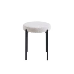 Lot De 2 Tabourets YSEE Assise Laine Bouclée Blanche Et Pieds En Métal Noir 12 Lot De 2 Tabourets YSEE Assise Laine Bouclée Blanche Et Pieds En Métal Noir -Meuble Déco Soldes ysee lot de 2 tabourets rembourres avec pieds en metal tissu ecru boucle pieds noirs 3