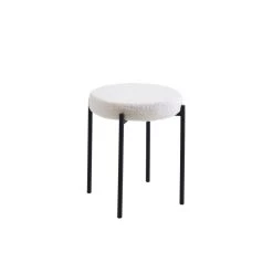 Lot De 2 Tabourets YSEE Assise Laine Bouclée Blanche Et Pieds En Métal Noir 13 Lot De 2 Tabourets YSEE Assise Laine Bouclée Blanche Et Pieds En Métal Noir -Meuble Déco Soldes ysee lot de 2 tabourets rembourres avec pieds en metal tissu ecru boucle pieds noirs 4